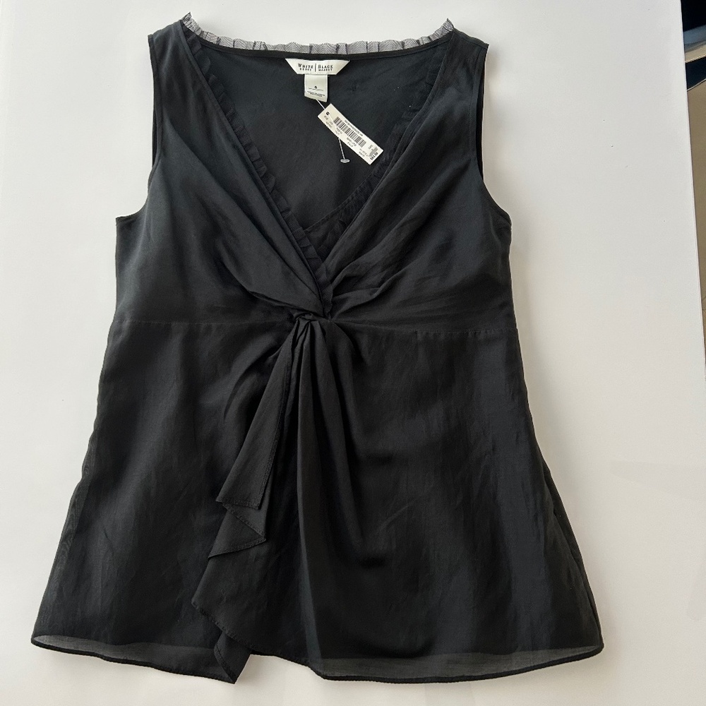 NWT White House Black Market sleeveless silk blouse. Size 4